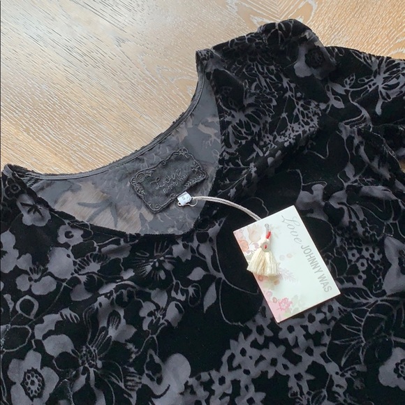 JOHNNY WAS Eureka Burnout Lace Top in Black S - Picture 7 of 9
